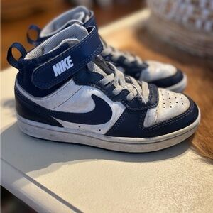 Nike Blue and White High-Top Sneakers